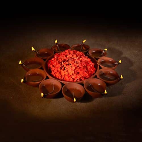 Nilaya Terracotta 11-Wick Diya — Nilaya
