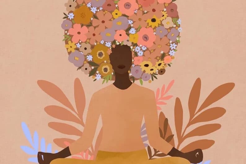 Namastay Growing Self Love Art Digital Art Yoga Portrait – Etsy