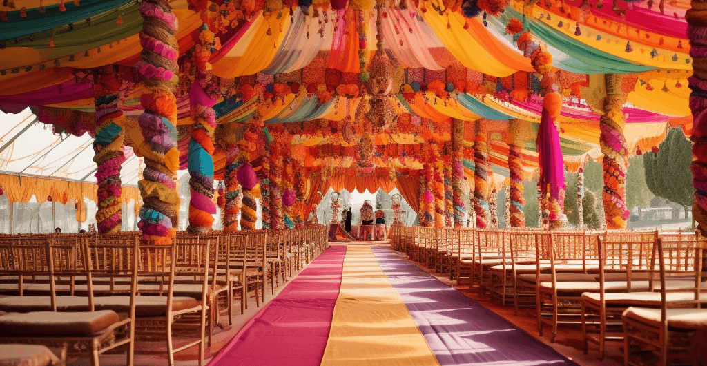 colourful-tent-over-daytime-indian-engagement-party-decoration-ideas-1