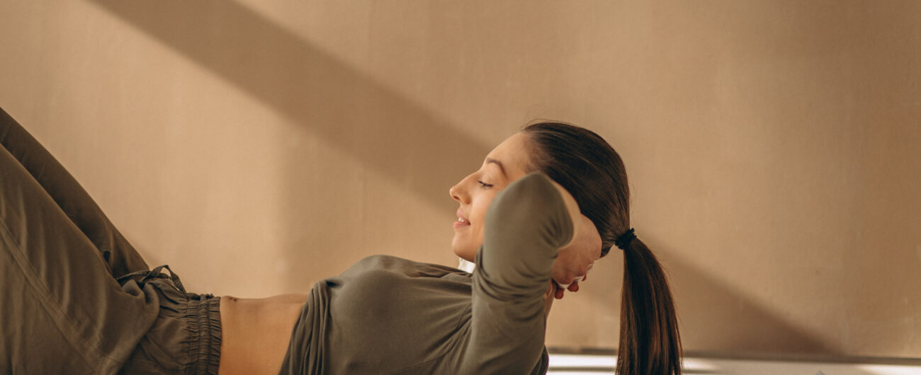 Woman practising yoga